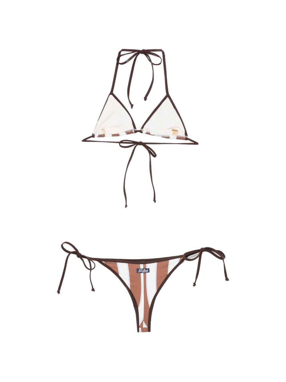 Costume Maleah per donna MC2 Saint Barth marrone con design a righe MALE001 03073L MC2 ST. BARTH 
