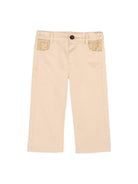 Pantaloni per neonato Fendi Kids beige con tasche con logo FF BMF264 AS5Y F1P2N FENDI KIDS 