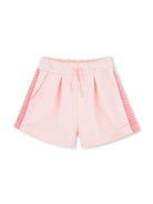 Shorts per bambina Lanvin Enfant rosa con fascia laterale con treccia N30247 452 LANVIN 