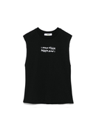 Canotta con stampa per bambino MSGM Kids nero con orlo a taglio vivo S5MSJBTH140 110 MSGM KIDS 