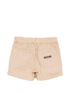 Shorts per neonato Moschino Kids beige con logo sul retro MNQ00RLLA10 20829 MOSCHINO KIDS 