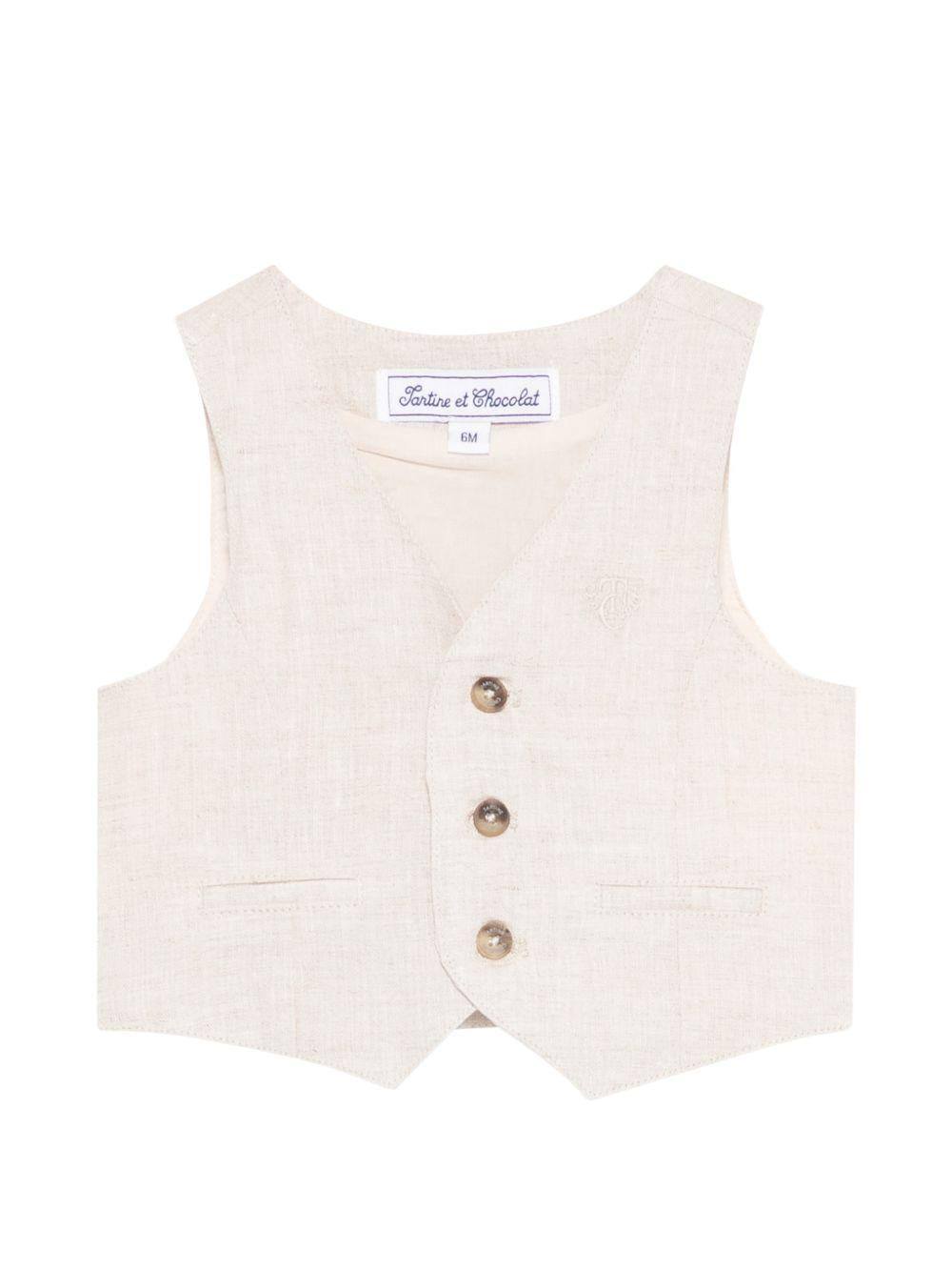 Gilet per neonato Tartine Et Chocolat beige con scollo a V CC16001 17 TArtine & Chocolat KIDS 