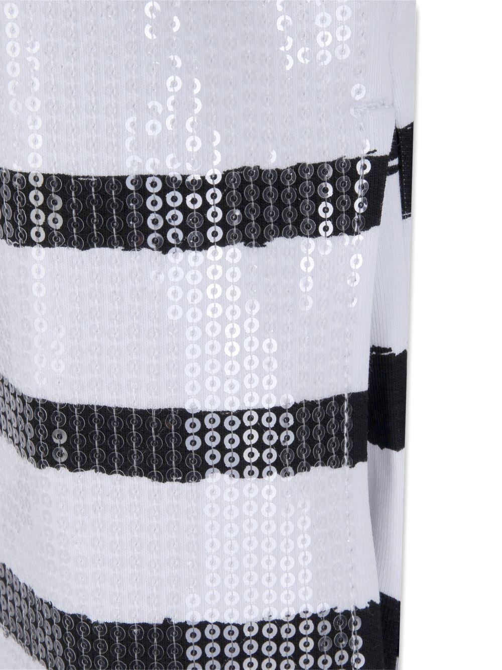 Abito per bambina Karl Lagerfeld Kids bianco e nero a righe con paillettes Z31149 N50 KARL LAGERFELD KIDS 