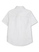 Camicia a maniche corte per bambino BOSS Kidswear bianco con logo sul petto J52273 10P BOSS KIDS 