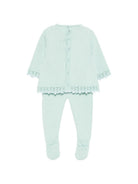 Set maglioncino e pantaloni per neonati Paz Rodriguez verde con dettaglio fiocco 103-123461 1301 PaZ RODRIGUEZ KIDS 