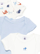 Set tre body per neonato Petit Bateau multicolore a girocollo A0FQN 00 PETIT BATEAU KIDS 