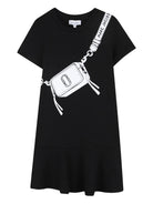 Abito per bambina The Marc Jacobs Kids nera con stampa borsa W60711 09B THE MARC JACOBS KIDS 