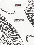 T-shirt per neonato Just Cavalli Kids bianca con stampa grafica JIP26130TS WHITE C.D. ROBERTO CAVALLI KIDS 