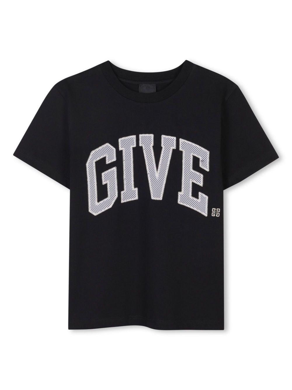 T-shirt per bambino Givenchy Kids nero con applicazione logo H30738 09B GIVENCHY KIDS 