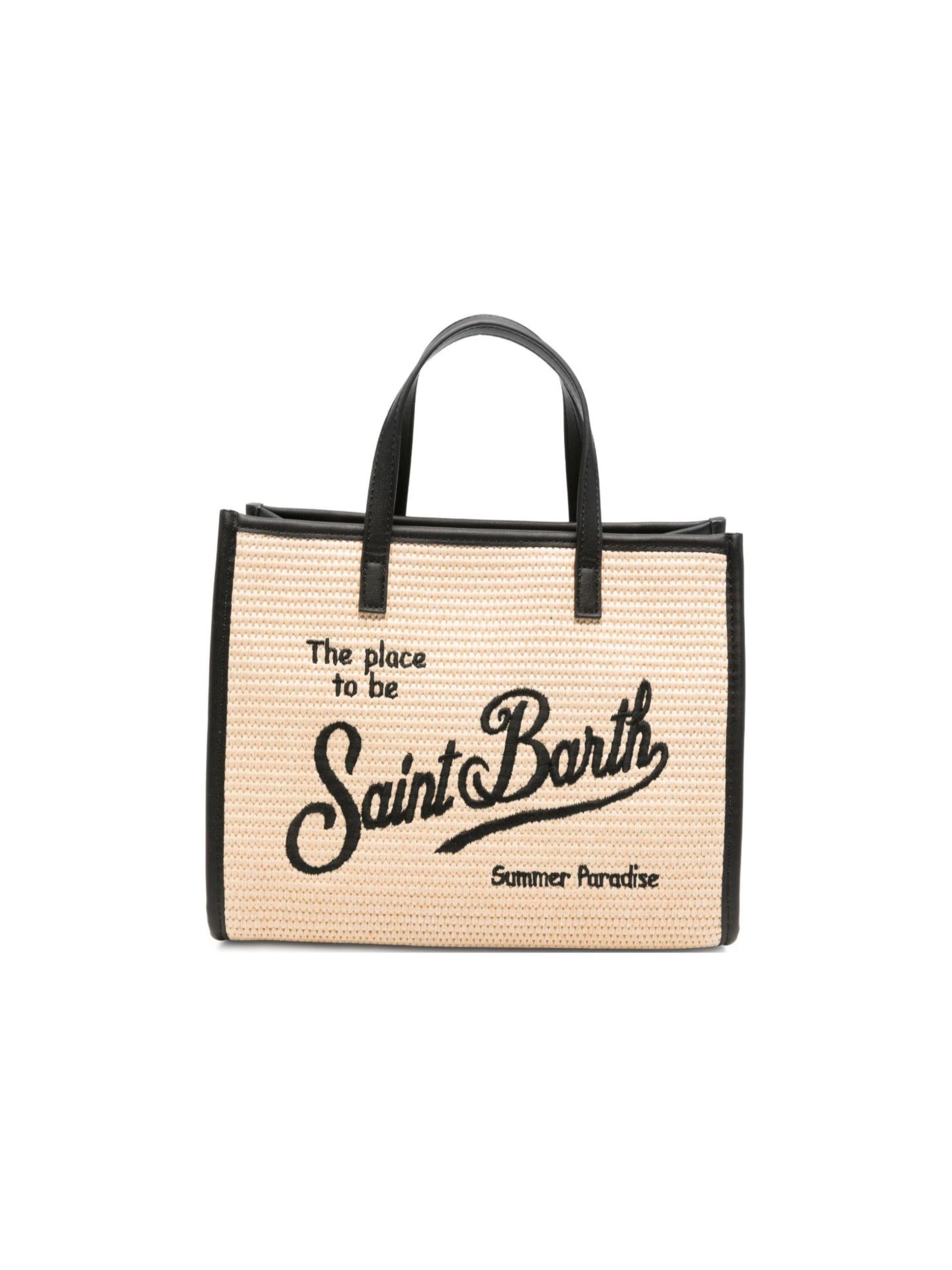 Borsa Vivian Mini MC2 Saint Barth beige con logo ricamato sul davanti VIVM001 00421L MC2 ST. BARTH KIDS 