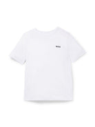 T-shirt da bambino Boss Kids bianca con stampa con logo J25P23 10P BOSS KIDS 