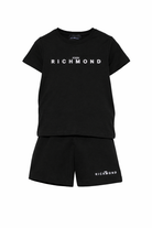 Set 2 pezzi per bambino John Richmond Junior neri con dettaglio logo RBP26018CJ BLACK JOHN RICHMOND KIDS 