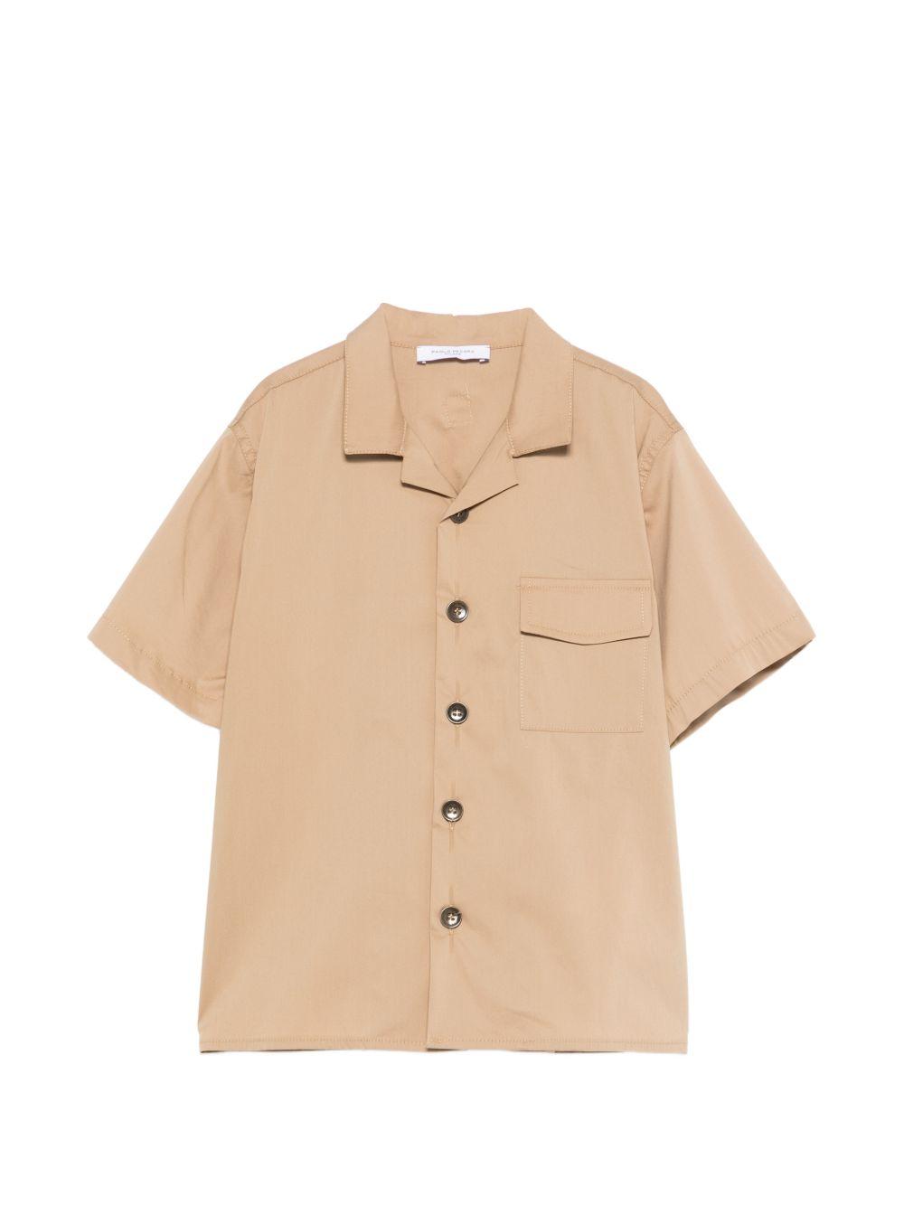 Camicia per bambino Paolo Pecora Kids beige con taschino anteriore PP4332 KEIGE PAOLO PECORA KIDS 