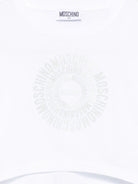 T-shirt per bambina Moschino Kids bianca con design crop HDM070LAA02 10101 MOSCHINO KIDS 