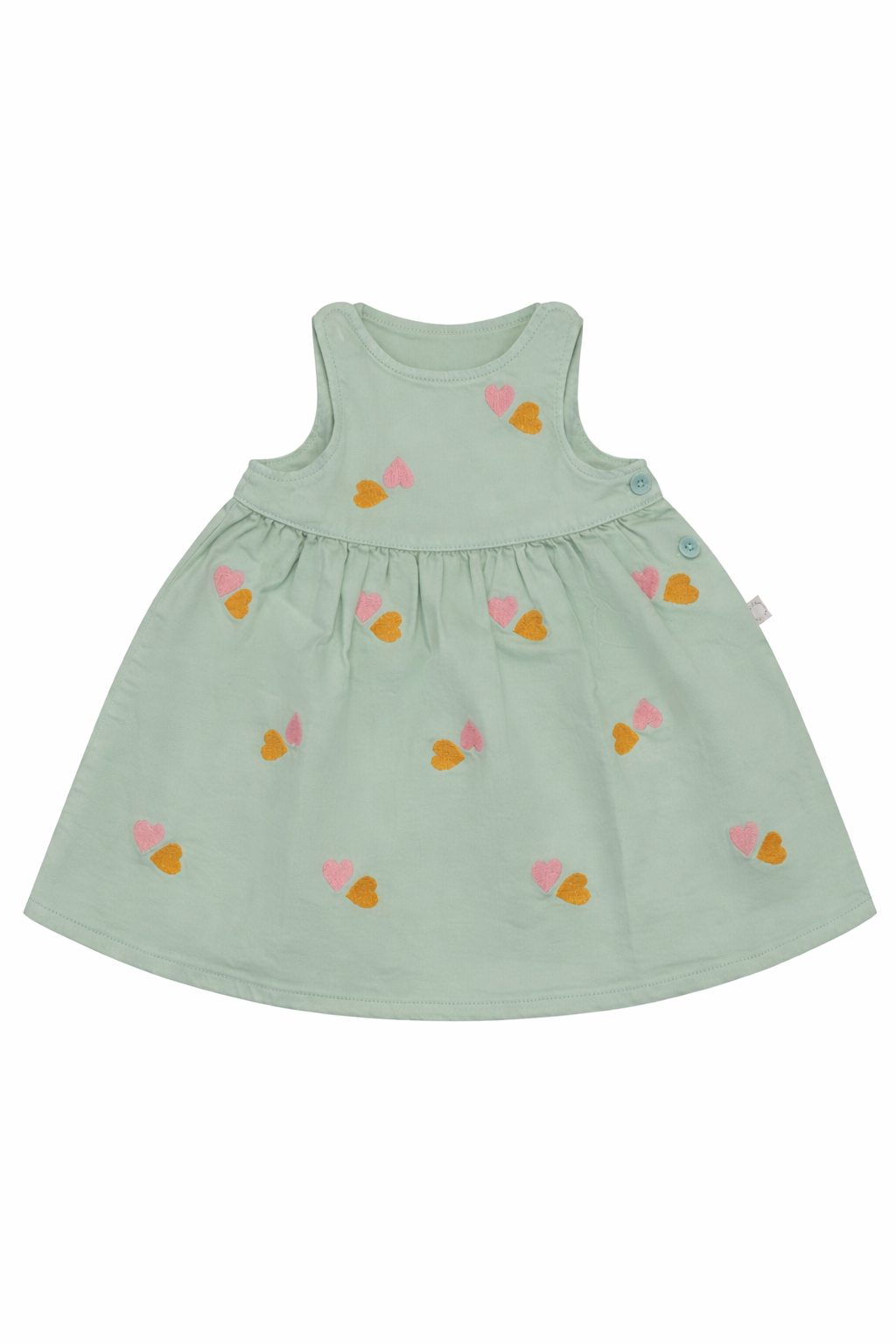 Abito per neonata Stella McCartney Kids verde con motivo a cuori TY1032 Z3454 754EM STELLA McCARTNEY KIDS 