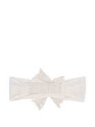 Tuta corta e fascia per capelli per neonata Chloé Kids bianche con bordo in pizzo C20928 117 CHLOE' KIDS 