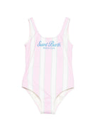 Costume intero per bambina MC2 Saint Barth Kids multicolore con design a righe CARA001 01129L MC2 ST. BARTH KIDS 