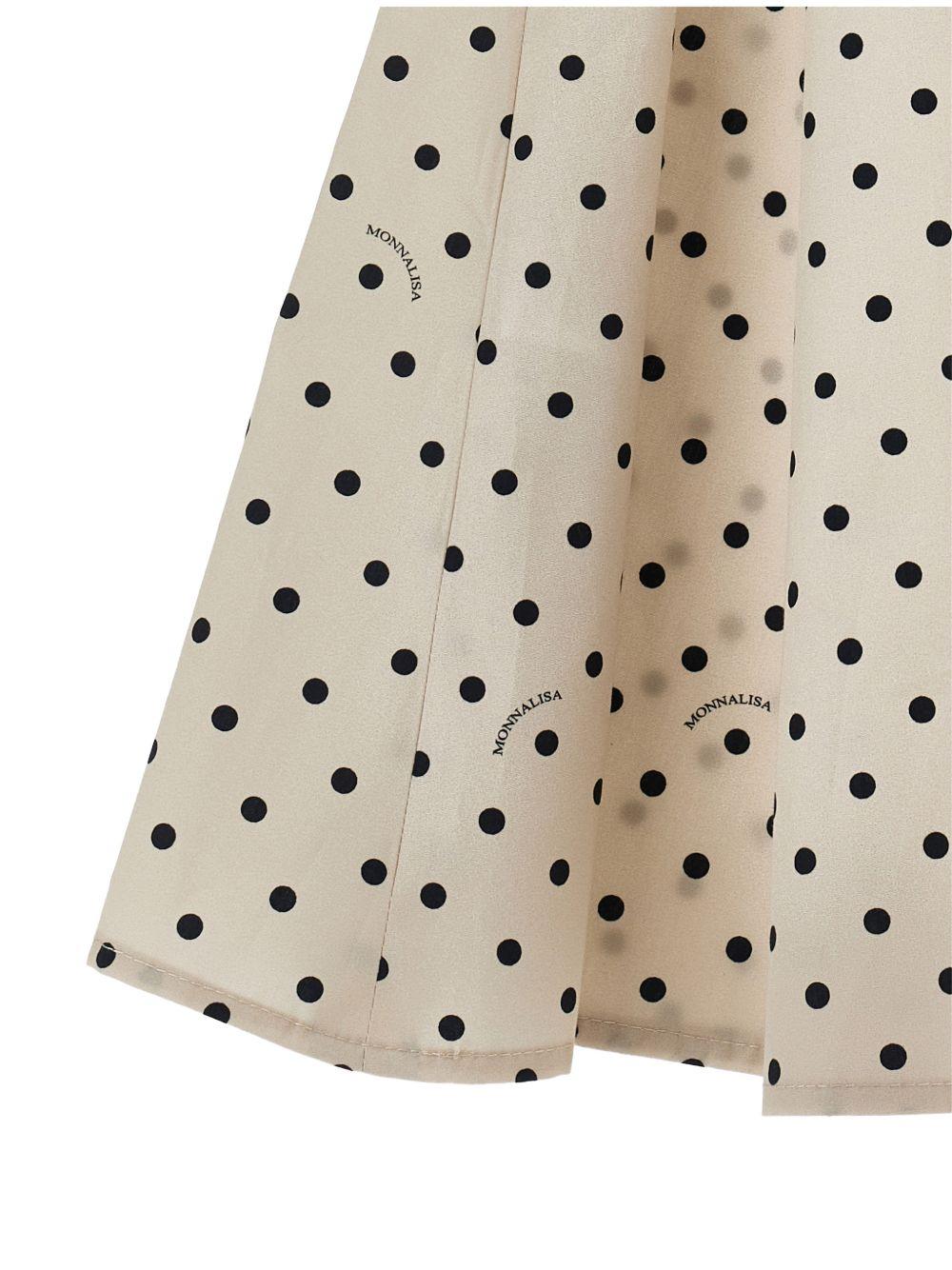 Set t-shirt e gonna per bambina Monnalisa beige con stampa a pois 11G504 7600 0350 MONNALISA KIDS 