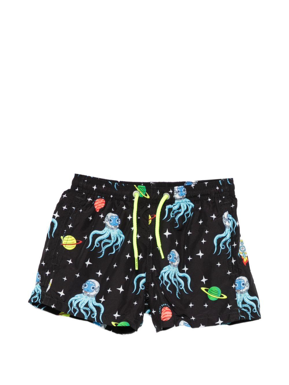 Costume Jean Lighting per bambino MC2 Saint Barth Kids nero con stampa polpo JEA0004 01071L MC2 ST. BARTH KIDS 