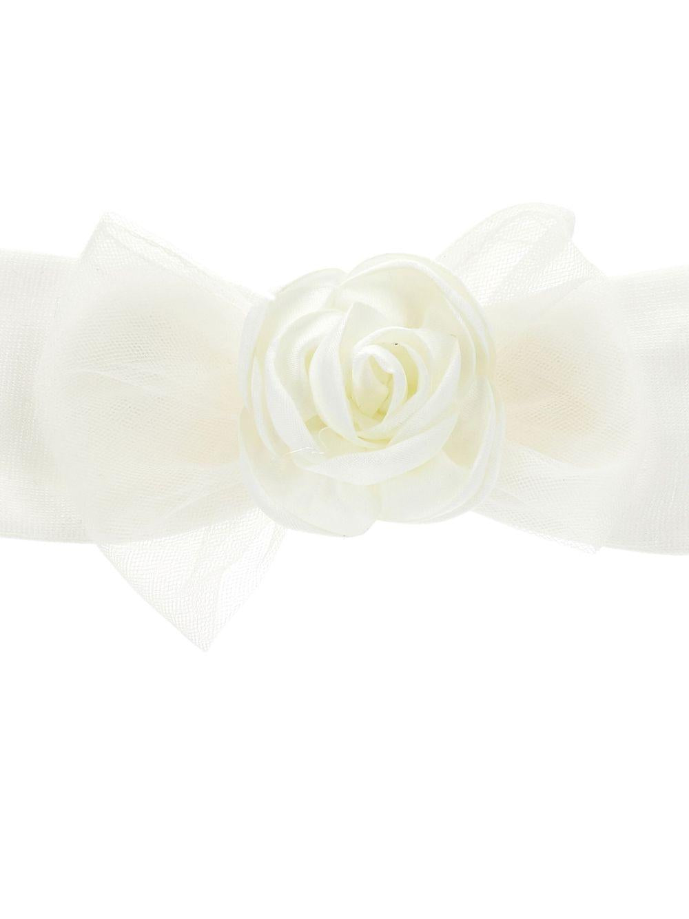 Fascia per neonata Monnalisa bianca con decorazione a fiori 73F007 6207 0001 MONNALISA 