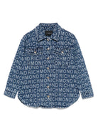 Camicia per bambina John Richmond Junior in denim con logo jacquard RGP25164CA DENIM JOHN RICHMOND JUNIOR 
