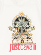 T-shirt per neonato Just Cavalli Kids bianca con stampa grafica JIP26107TS PRISTINE ROBERTO CAVALLI KIDS 