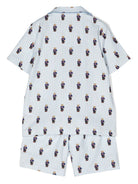 Pigiama per bambino Polo Ralph Lauren Kids azzurro con stampa Polo Bear P0139 W2O Ralph Lauren kids 