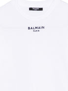 T-shirt per bambino Balmain Kids bianca con logo sul davanti BY8Q31 Z3658 100BL BALMAIN KIDS 