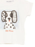 T-shirt per neonato Bobo Choses bianca stampa grafica cane B126AB012 101 BOBO CHOSES KIDS 