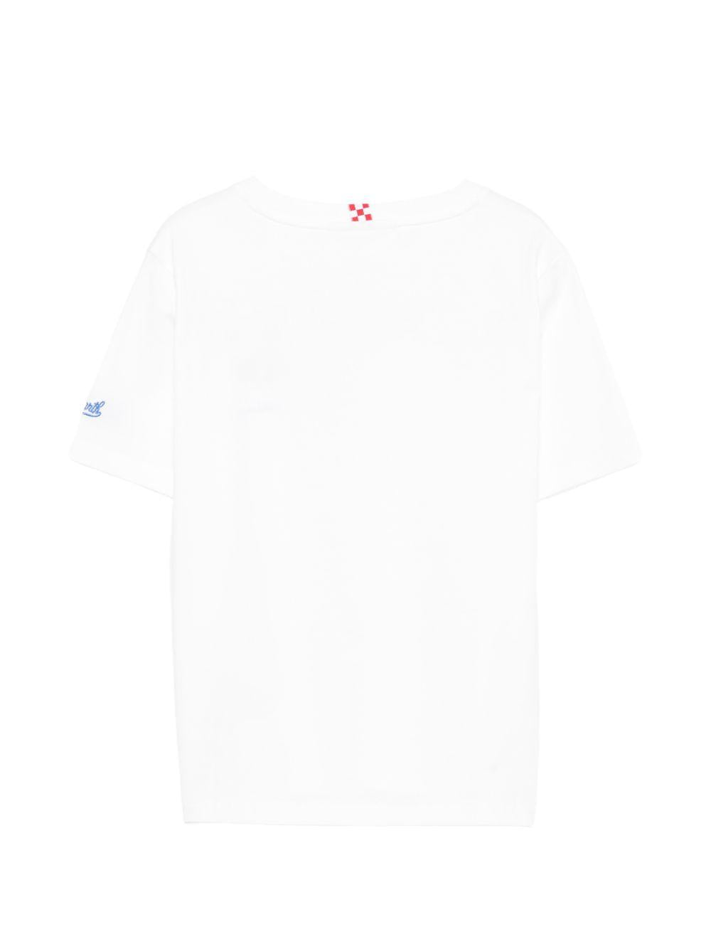 T-shirt per bambino MC2 Saint Barth Kids bianca con ricamo sul petto POT0002 02180L MC2 ST. BARTH KIDS 
