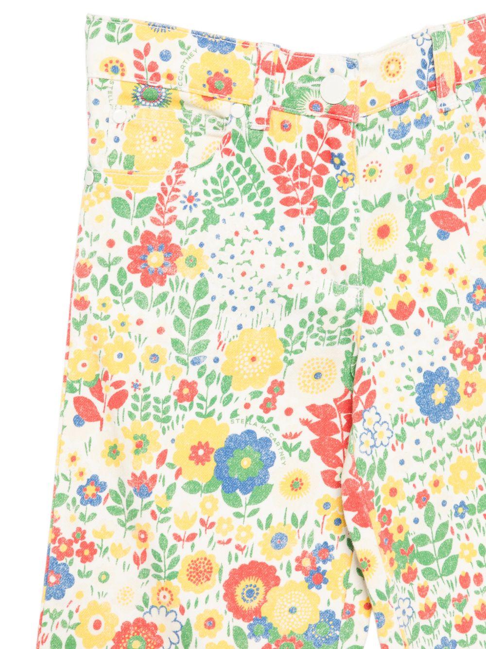 Pantaloni per bambina Stella McCartney Kids multicolore con stampa floreale TZ6A40 Z3891 999MC STELLA McCARTNEY KIDS 