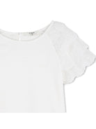 T-shirt per bambina Chloé Kids bianca con maniche a ruches C20853 117 CHLOE' KIDS 
