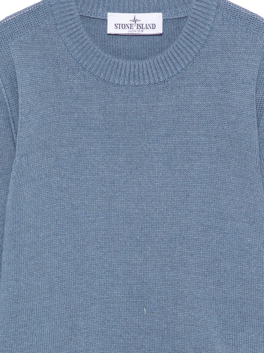 Maglione per bambino Stone Island Kids azzurro con orlo e polsini a coste L2S165100002S00M1 V004B STONE ISLAND KIDS 