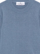 Maglione per bambino Stone Island Kids azzurro con orlo e polsini a coste L2S165100002S00M1 V004B STONE ISLAND KIDS 