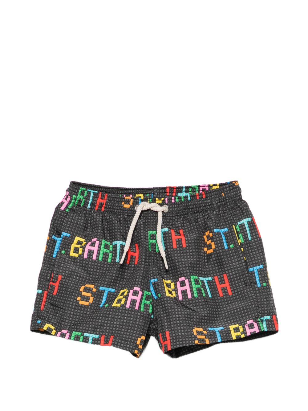 Costume da bagno per bambino MC2 Saint Barth Kids grigio con stampa logo JEA0004 03541L MC2 ST. BARTH KIDS 