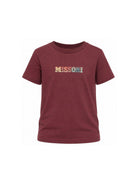 T-shirt per bambini Missoni Kids bordeaux con scritta logo multicolore MZ8H31 Z3672 530 MISSONI KIDS 