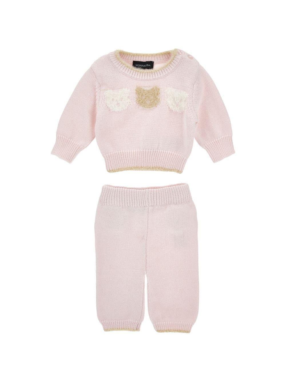 Completo per neonata Monnalisa Kids rosa con ricamo Teddy Bear 22H505 8060 0091 MONNALISA KIDS 