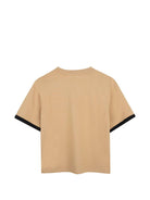 T-shirt per bambino Lanvin Enfant beige con bordi a contrasto N30430 276 LANVIN KIDS 