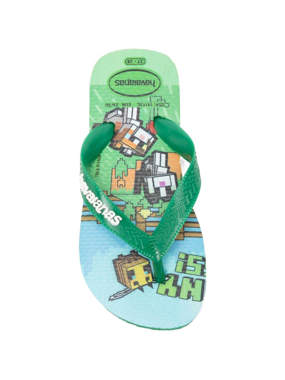 Infradito per bambino Havaianas Kids x Minecraft verdi con stampa grafica all-over 4145125 2703 HAVAIANAS KIDS 