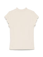 T-shirt per bambina Donsje beige a coste 4075000 00004 DONSJE 