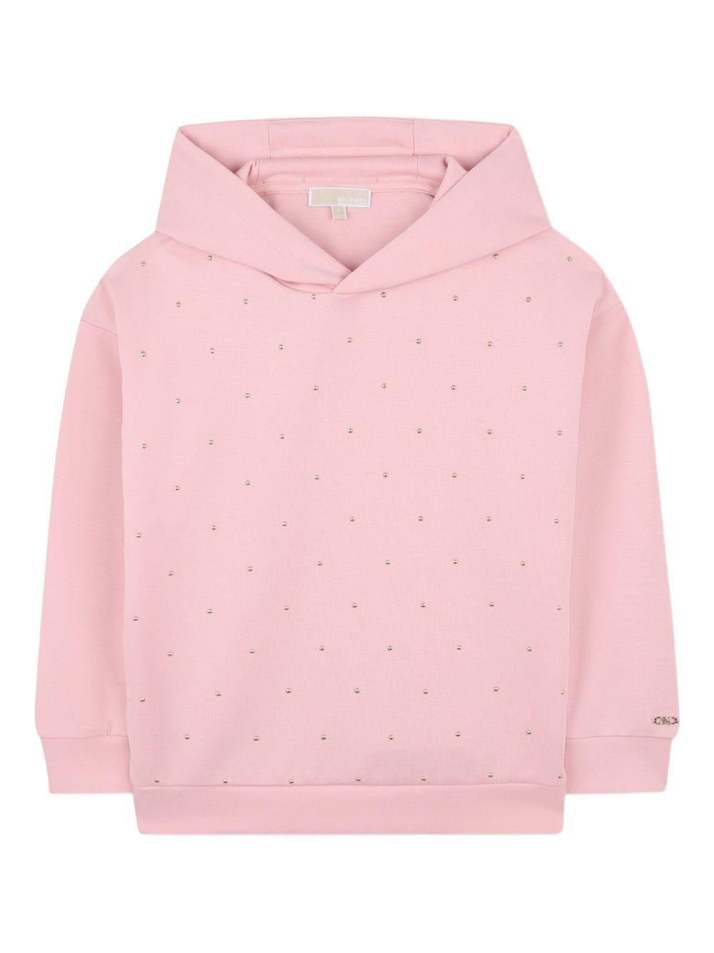 Felpa per bambina Michael Kors Kids rosa con strass R30473 45R MICHAEL KORS KIDS 