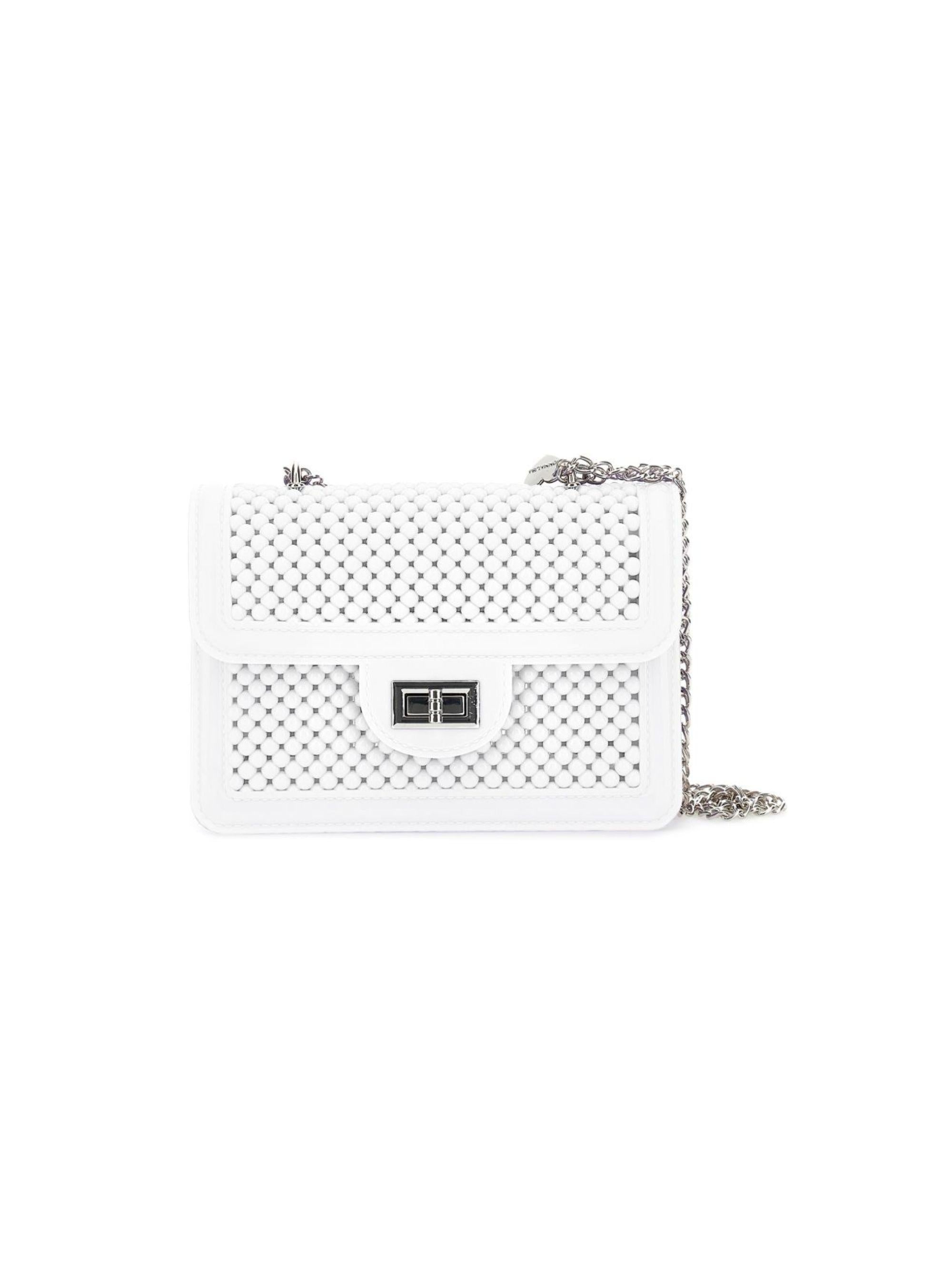Borsa per bambina Monnalisa bianca con design a perline 17G000 7061 0099 MONNALISA KIDS 