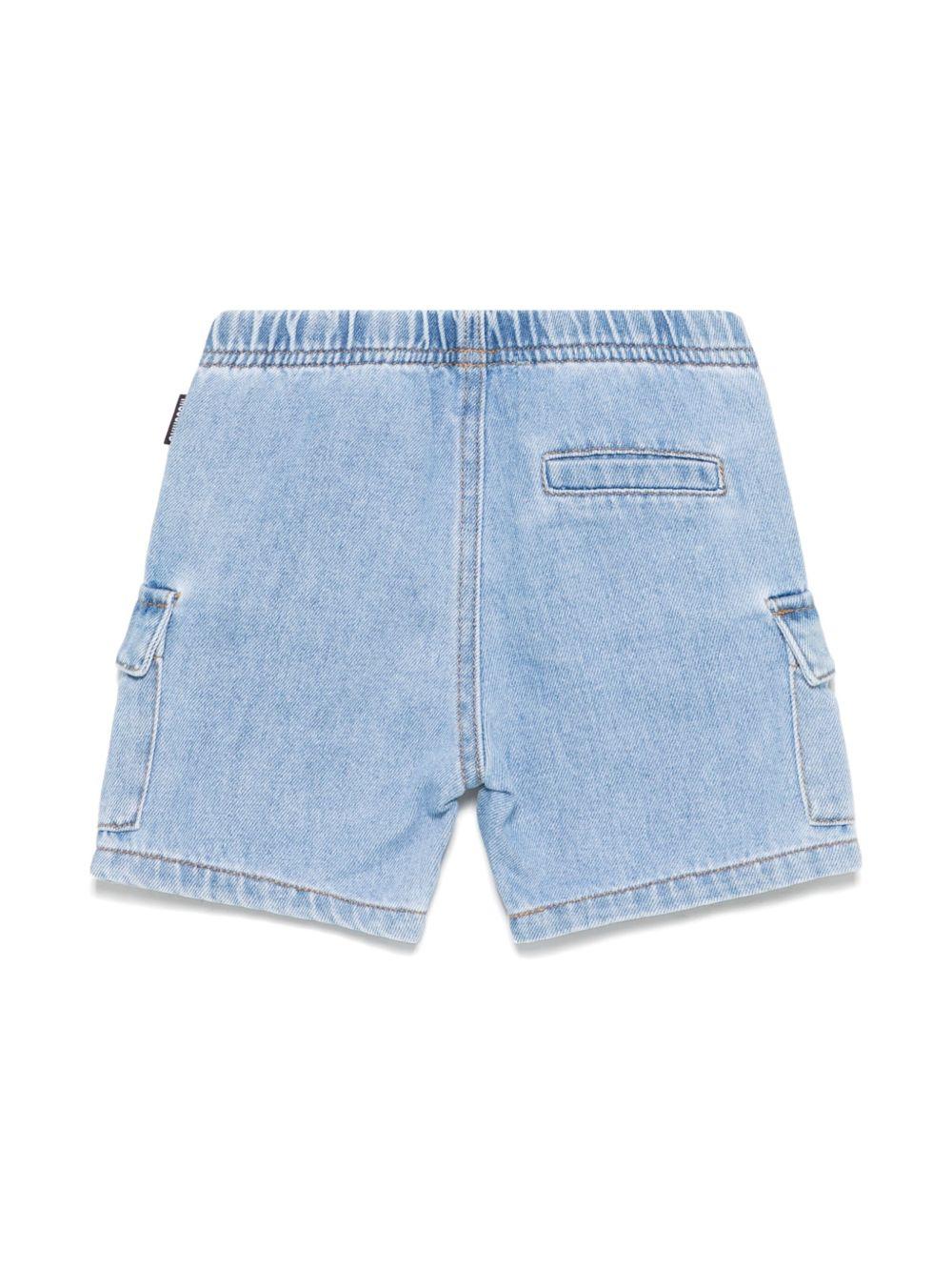 Pantaloncini ricamati Teddy Bear per neonata Moschino Kids blu con elastico in vita MUQ01GL0E34 41041 MOSCHINO KIDS 
