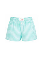 Shorts per bambina MC2 Saint Barth Kids azzurro con motivo a righe BXY001 00898L MC2 ST. BARTH KIDS 