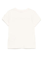 T-shirt per bambina Moncler Enfant beige chiaro con stampa logo L19548C0000989AT9 050 MONCLER ENFANT 