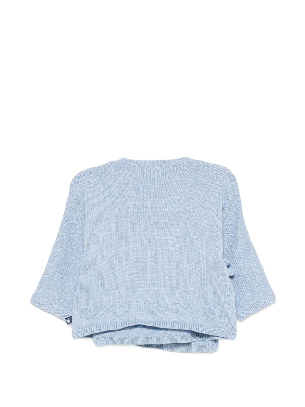 Cardigan per neonata Petit Bateau Kids azzurro con scollo a V A0GNS 01 PETIT BATEAU KIDS 