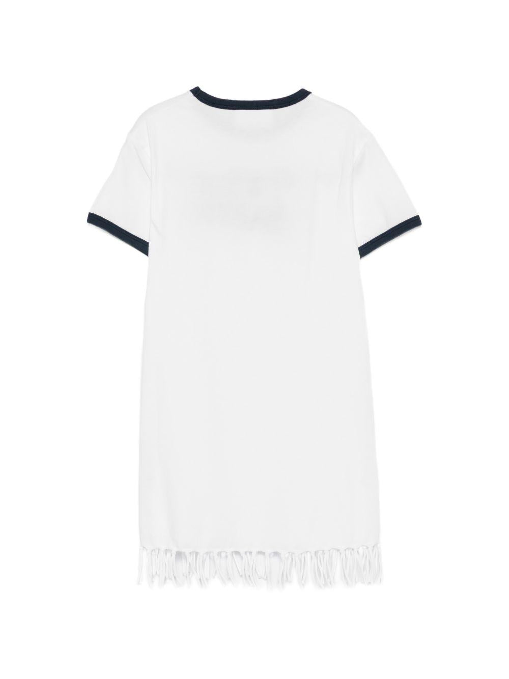 T-shirt per bambina MC2 Saint Barth Kids bianca con frange ABY0004 01208L MC2 ST. BARTH KIDS 