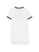 T-shirt per bambina MC2 Saint Barth Kids bianca con frange ABY0004 01208L MC2 ST. BARTH KIDS 