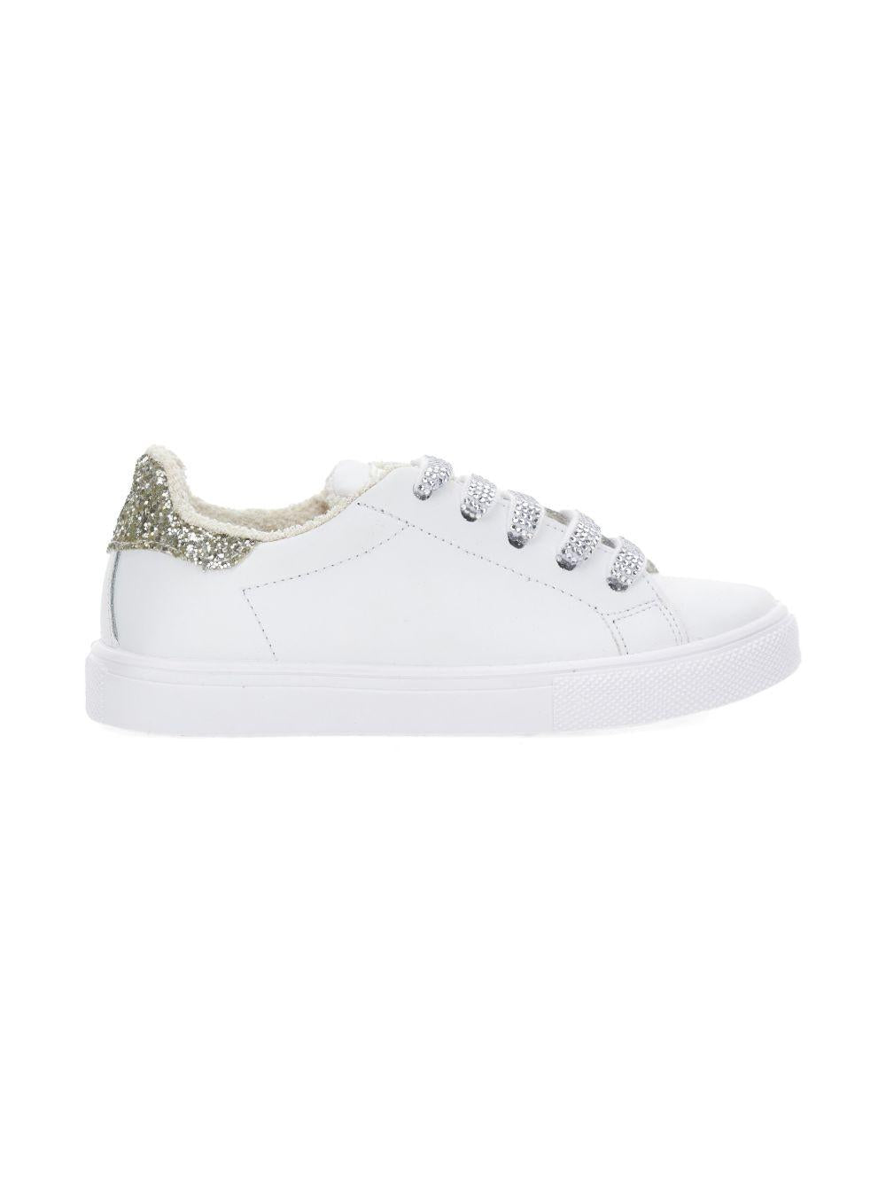 Sneakers per bambina Monnalisa bianche con glitter 87G006 7715 0001 MONNALISA KIDS 