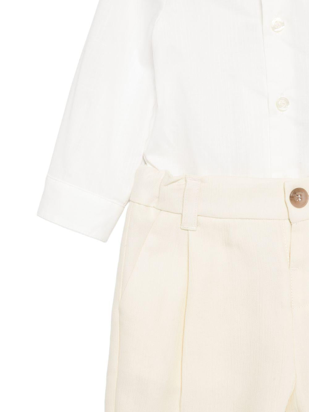 Abito per neonato Emporio Armani Kids beige con bottoni EB000902 AF21040 U1079 EMPORIO ARMANI KIDS 